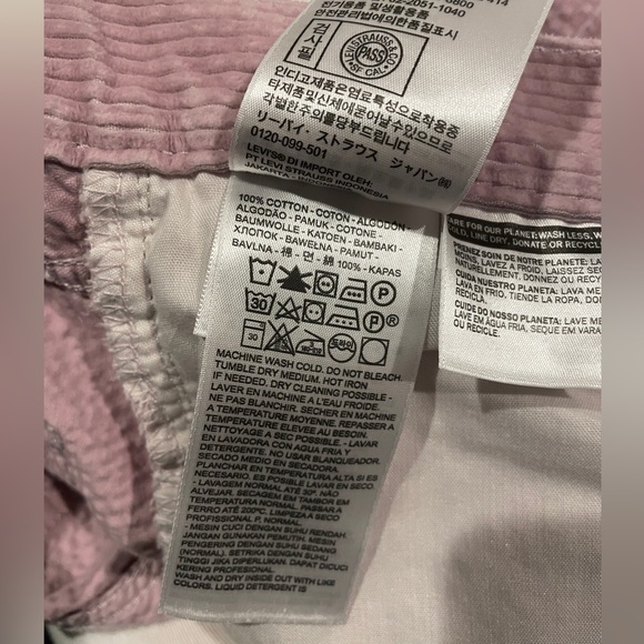 Levi’s Corduroy Ribcage Straight Ankle in Lilac/Purple, Size 27x27 - Picture 12 of 13